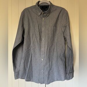 Banana Republic Gray Patterned Button-Down Shirt